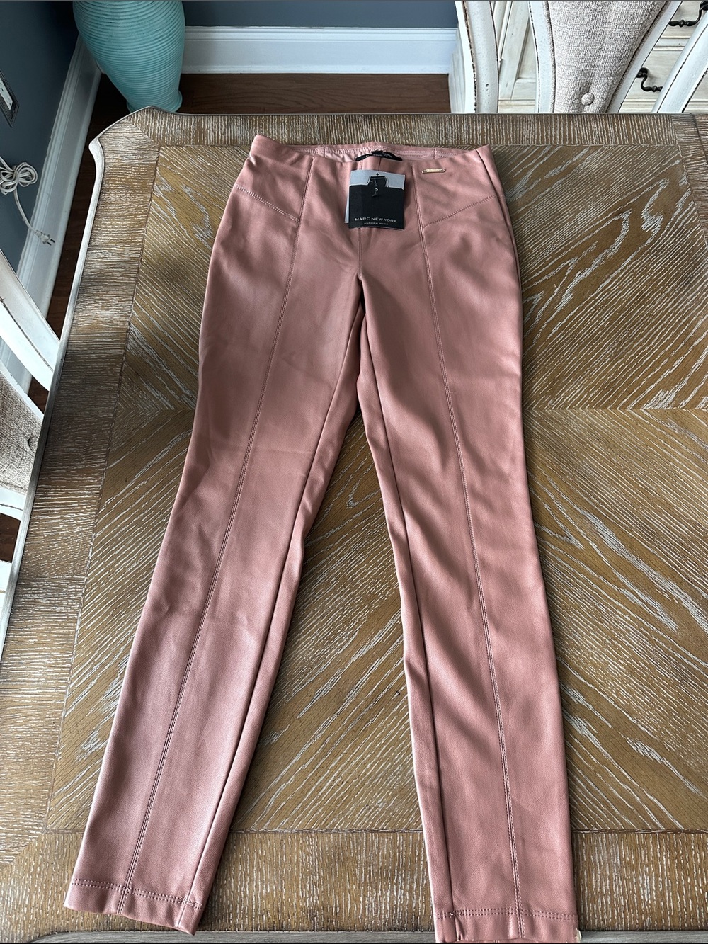 Marc New York Blush Pink Slim faux leather Pants